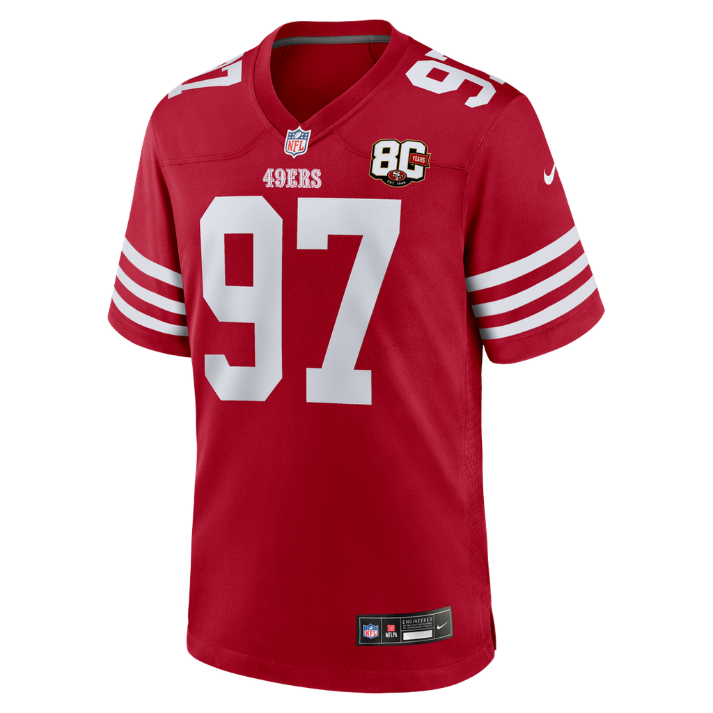 Nick Bosa San Francisco 49ers 80th Anniversary Game Jersey - Scarlet