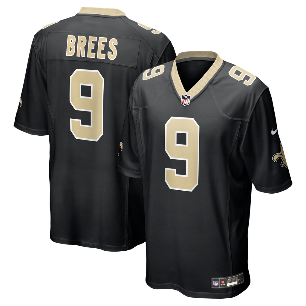 Drew Brees New Orleans Saints Game Jersey - Black