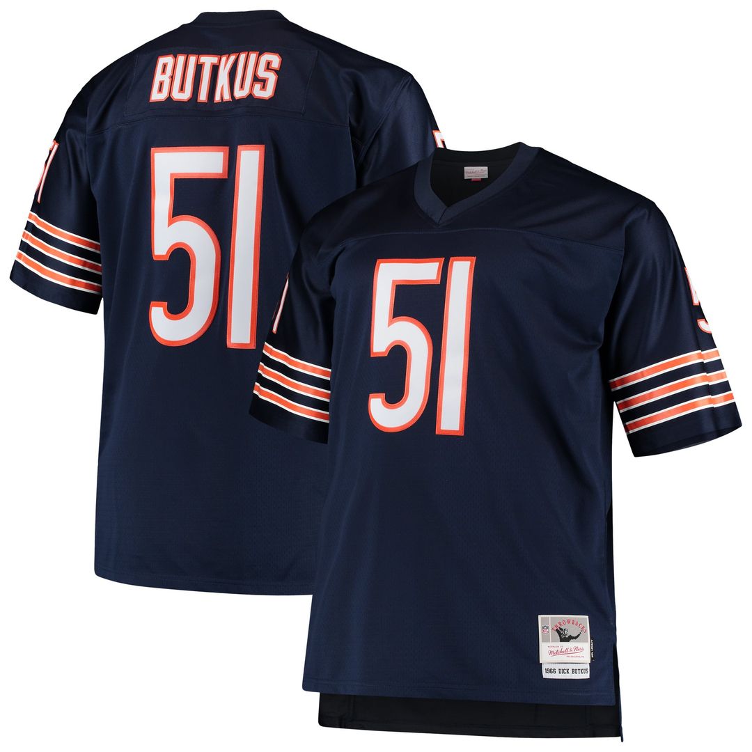 Dick Butkus Chicago Bears Big & Tall 1966 Replica Jersey - Navy