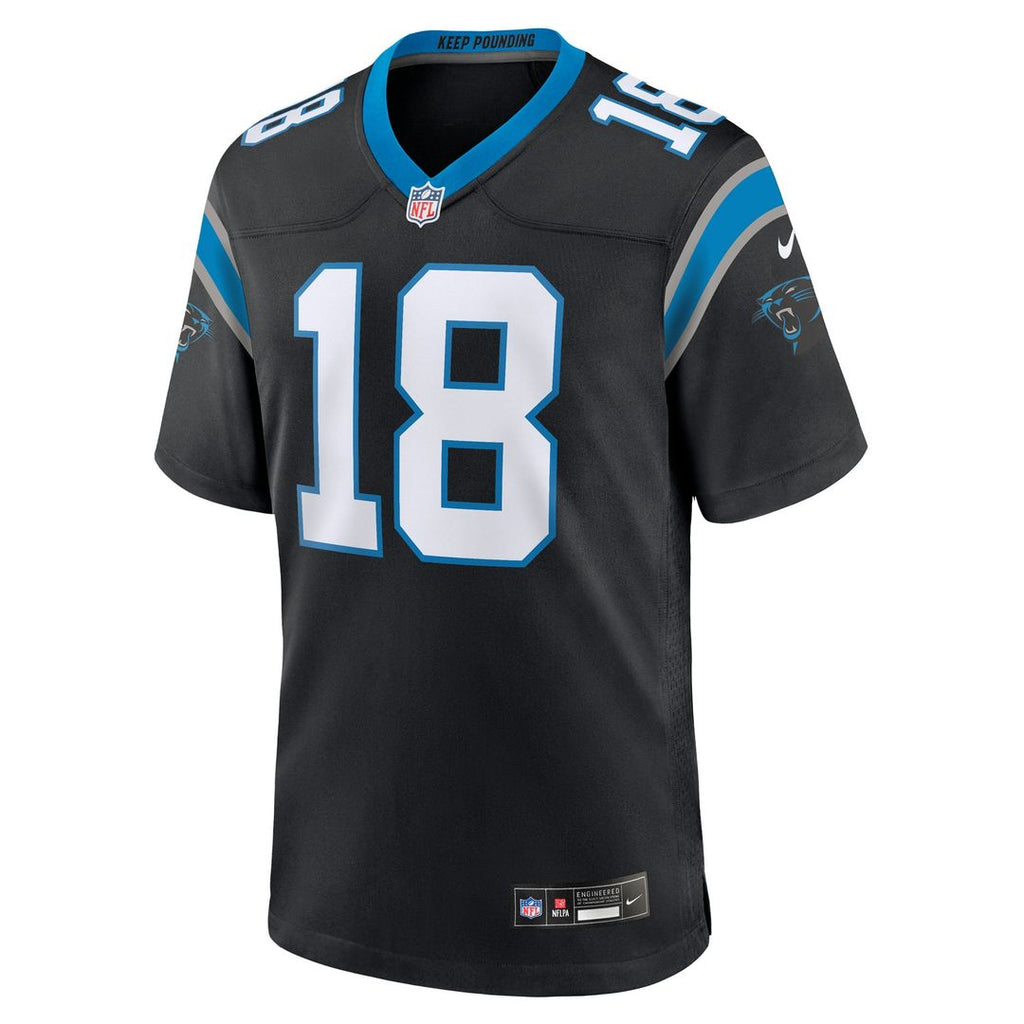 Jalen Coker Carolina Panthers Game Jersey - Black