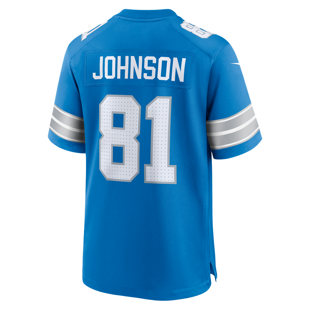 Calvin Johnson Detroit Lions Team Game Jersey - Blue