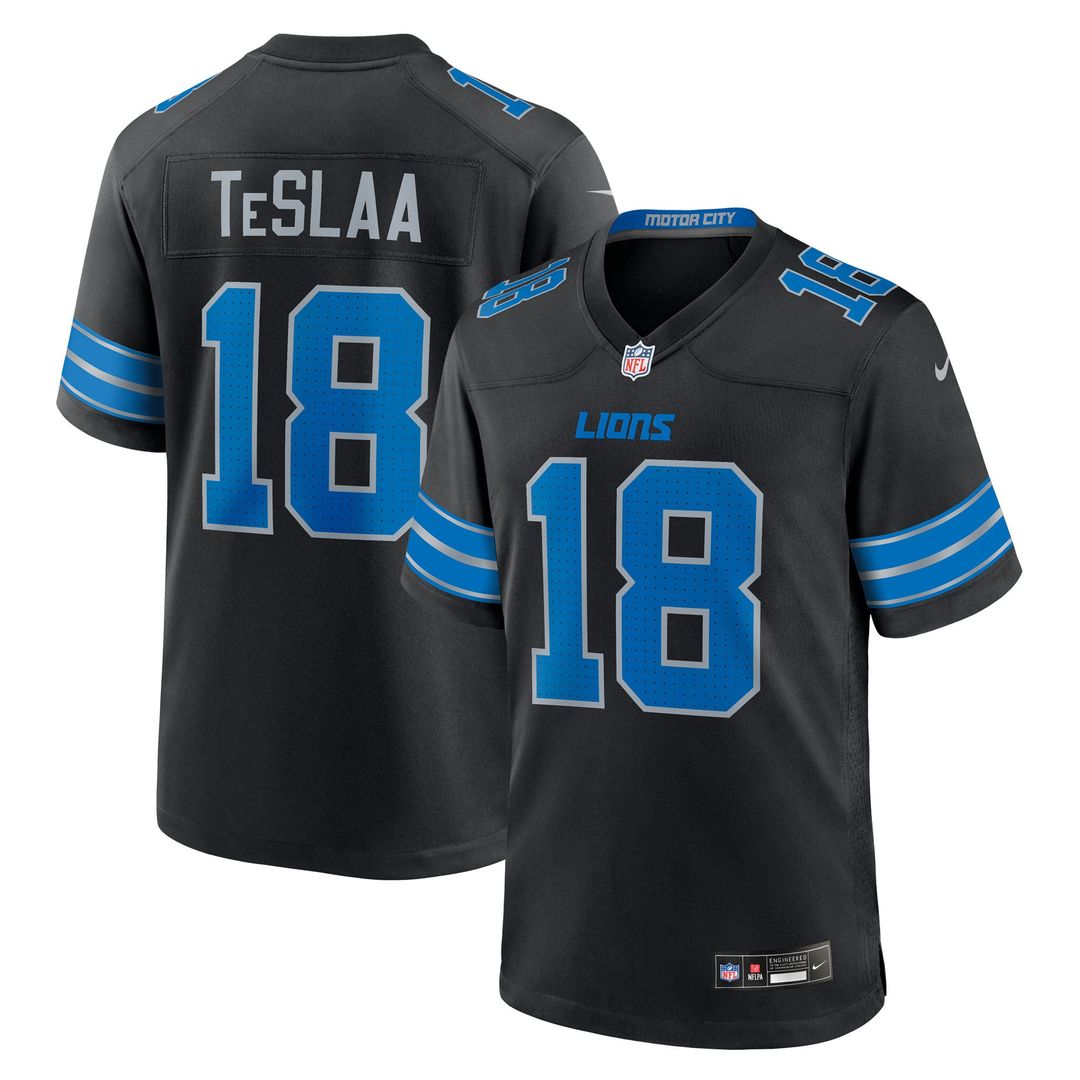 Isaac TeSlaa Detroit Lions Alternate Game Jersey - Black