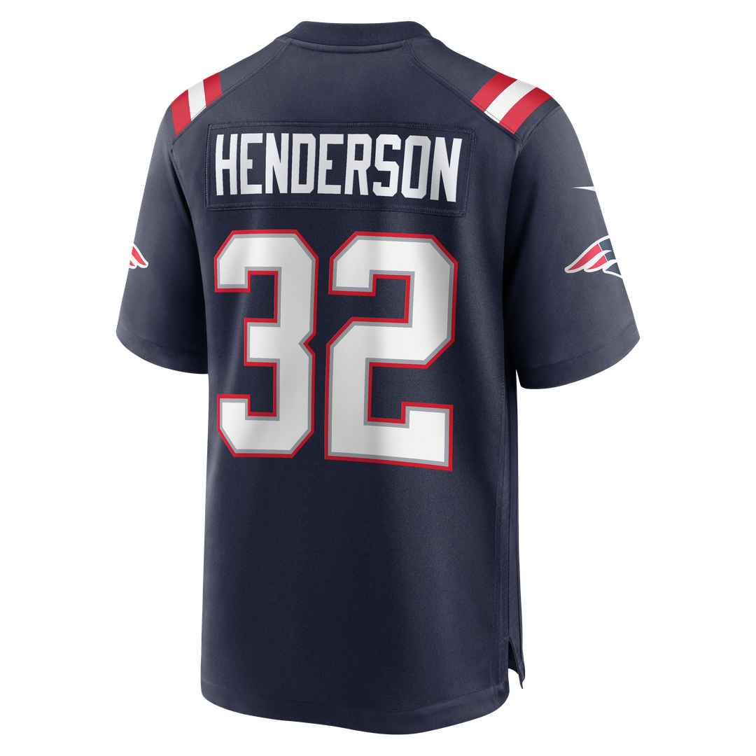 TreVeyon Henderson New England Patriots 2025 NFL Draft Game Jersey - Navy