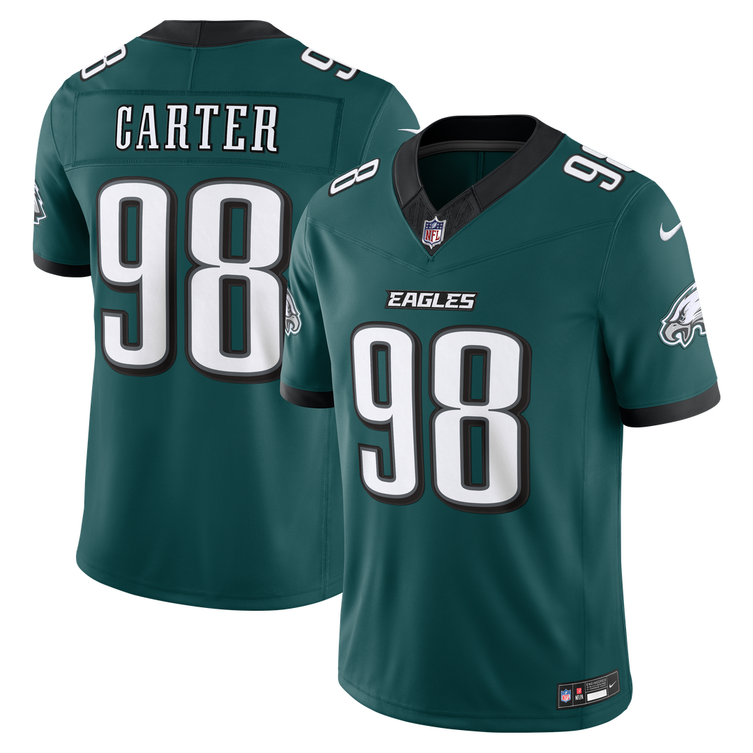 Jalen Carter Philadelphia Eagles Vapor F.U.S.E. Stitched Limited Jersey - Midnight Green