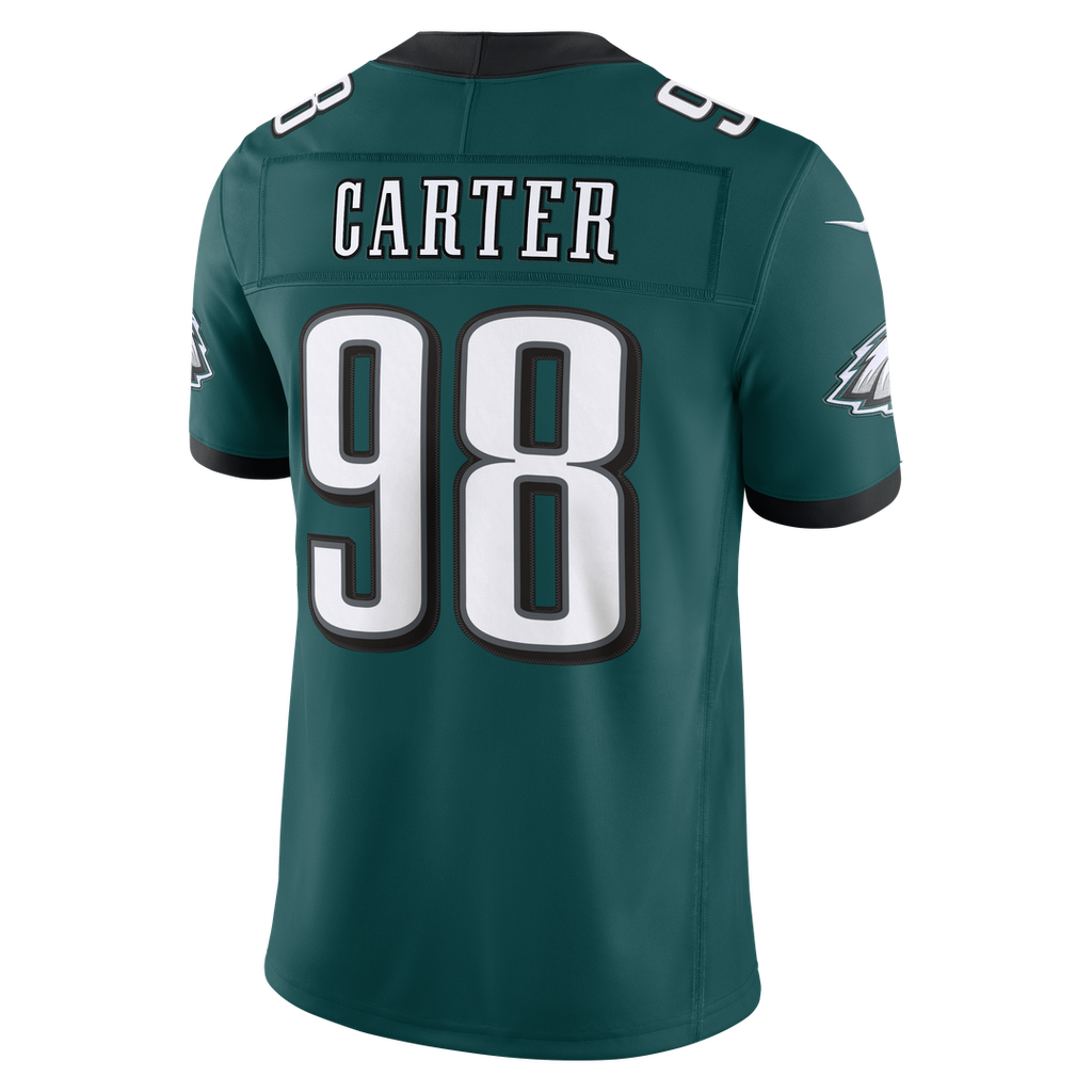 Jalen Carter Philadelphia Eagles Vapor F.U.S.E. Stitched Limited Jersey - Midnight Green