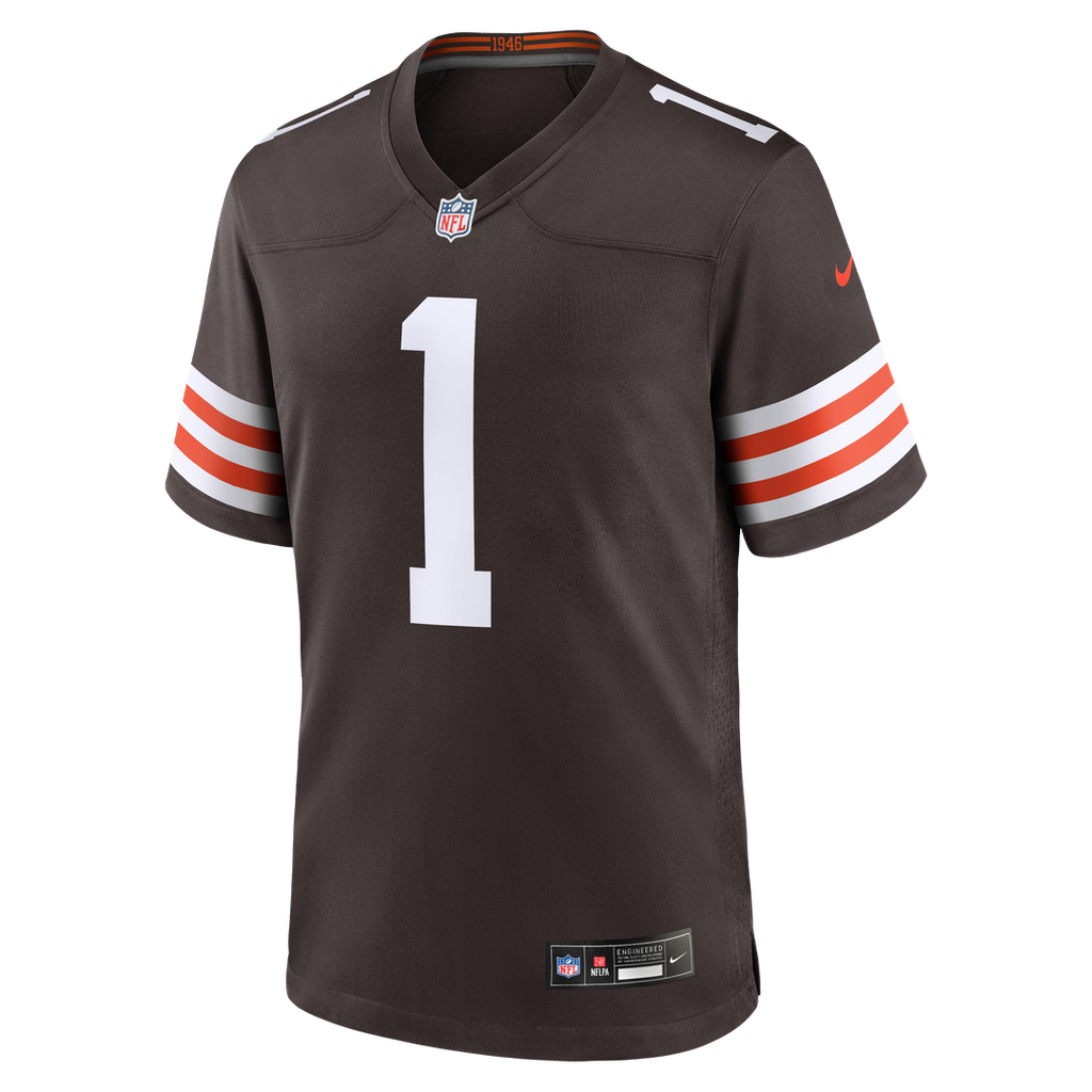 Number 1 Dad Cleveland Browns Game Jersey - Brown