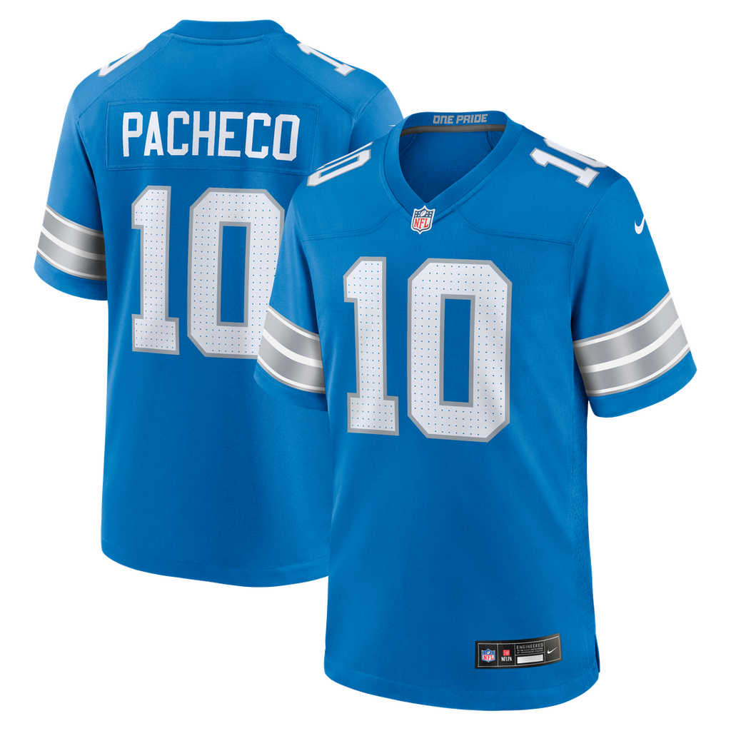 Isiah Pacheco Detroit Lions Game Jersey - Blue