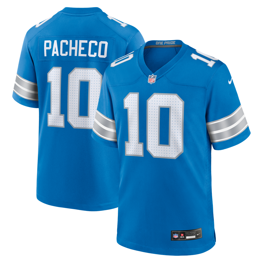 Isiah Pacheco Detroit Lions Game Jersey - Blue
