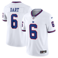 Jaxson Dart New York Giants Vintage White Vapor Untouchable Stitched Limited Jersey - White