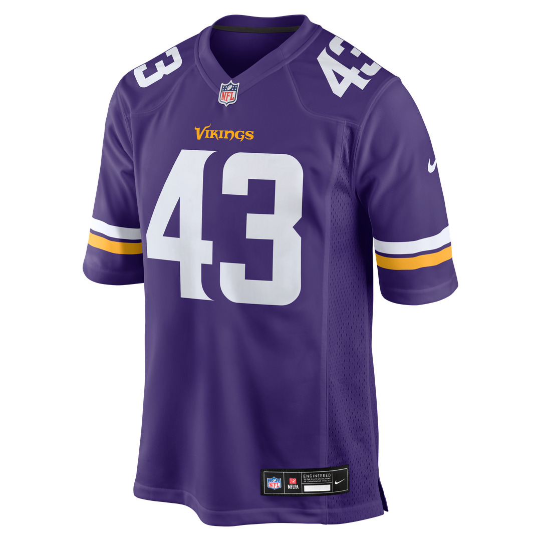 Andrew Van Ginkel Minnesota Vikings Game Jersey - Purple