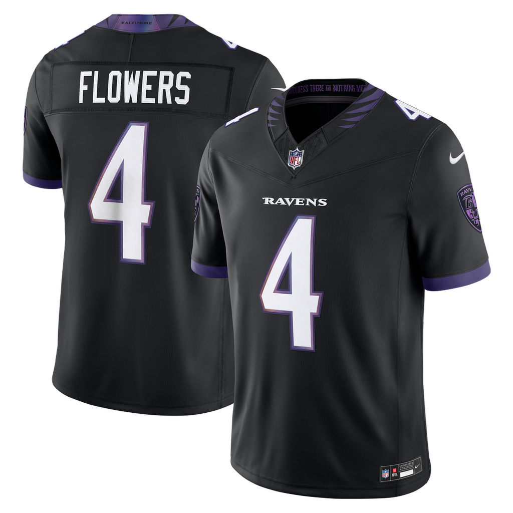 Zay Flowers Baltimore Ravens Alternate Alternate Vapor F.U.S.E. Stitched Limited Jersey - Black