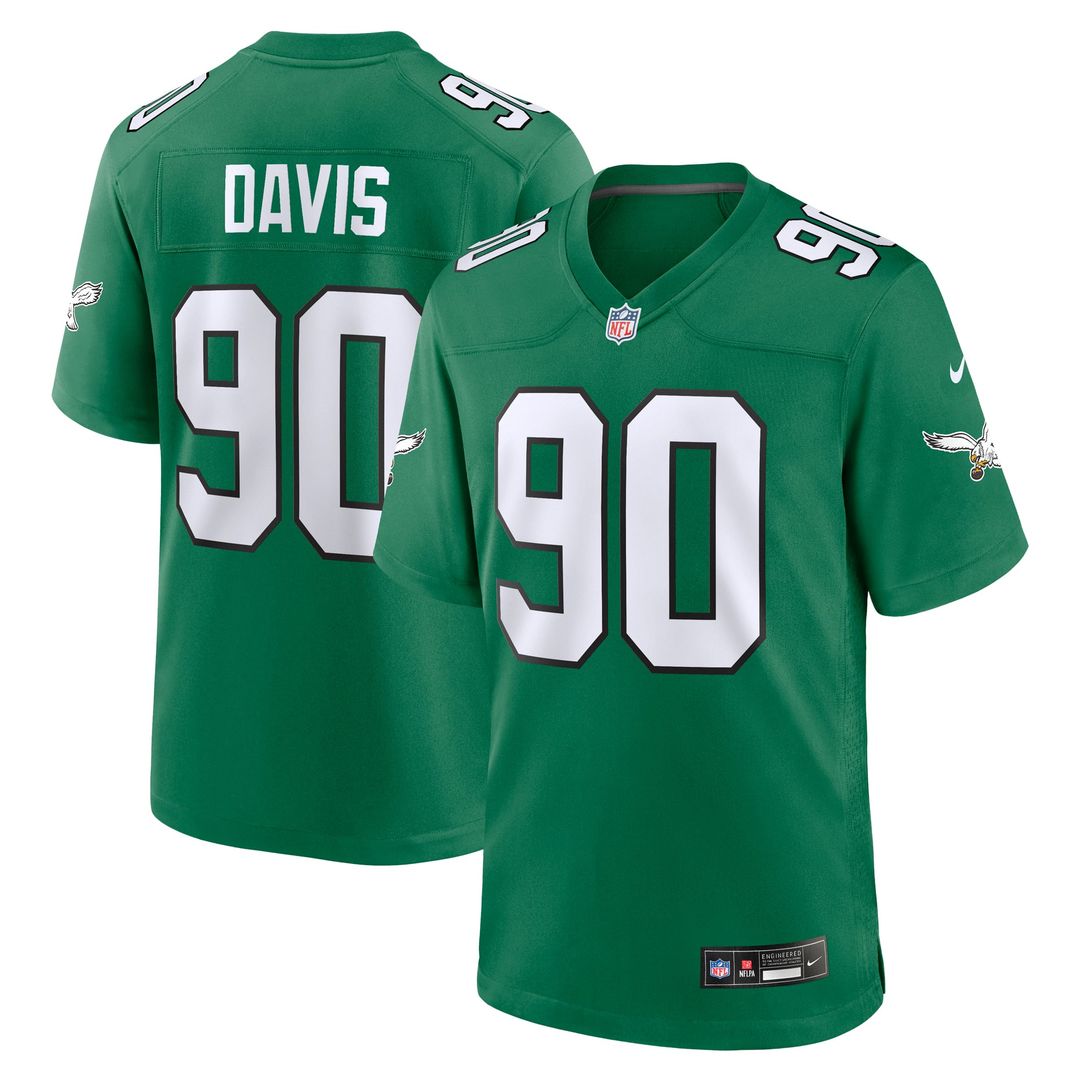 Jordan Davis Philadelphia Eagles Alternate Game Jersey - Kelly Green