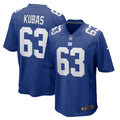 Jake Kubas New York Giants Game Jersey - Royal Blue