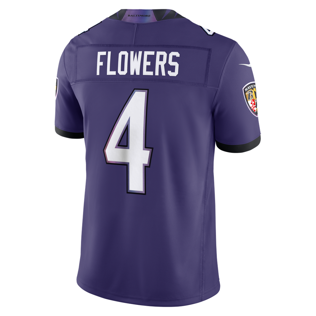 Zay Flowers Baltimore Ravens Vapor F.U.S.E. Stitched Limited Jersey - Purple