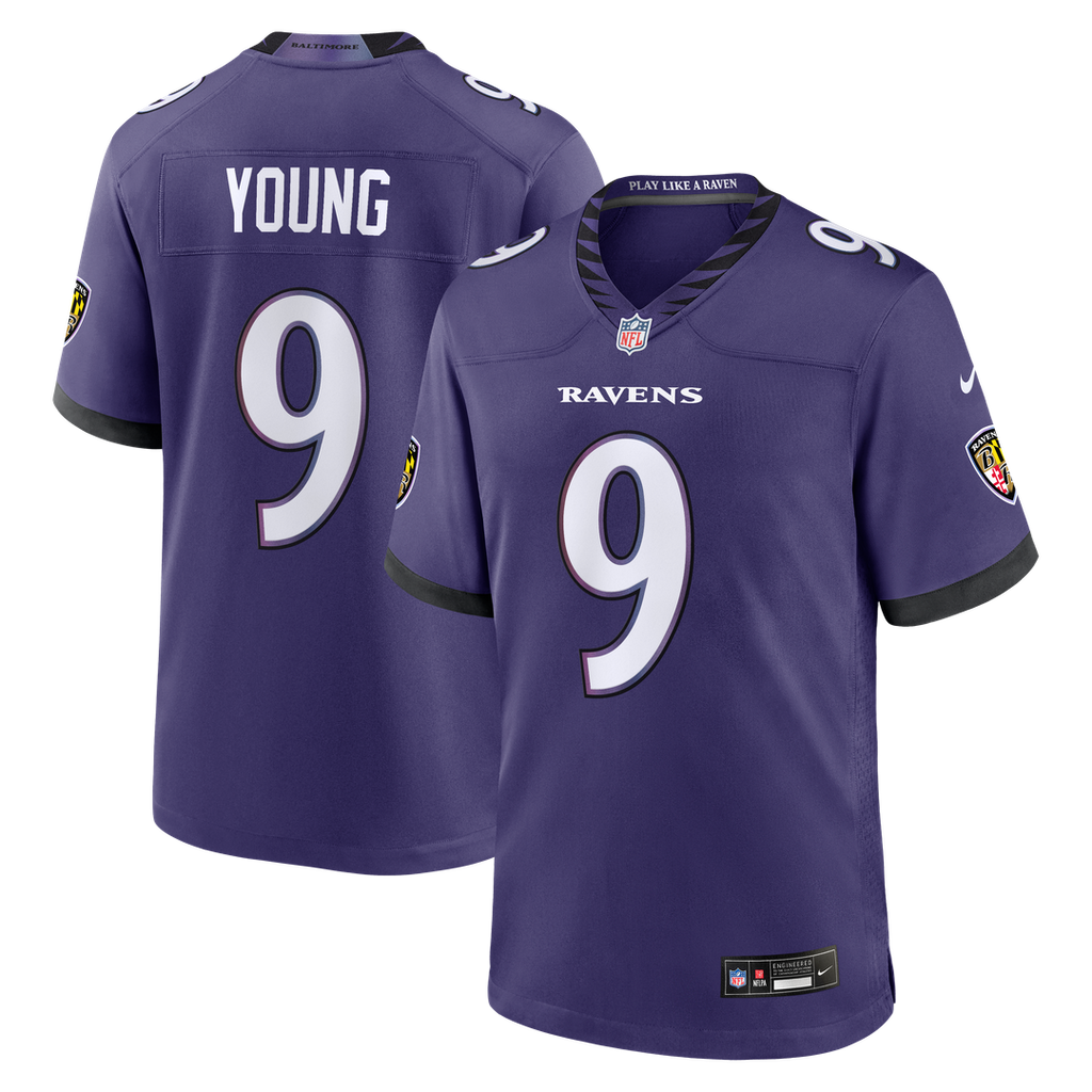 Zion Young Baltimore Ravens Game Jersey - Purple