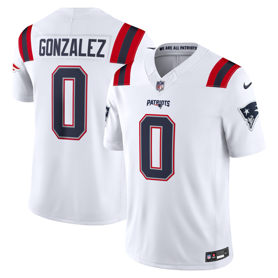 Christian Gonzalez New England Patriots Vapor F.U.S.E. Stitched Limited Jersey - White