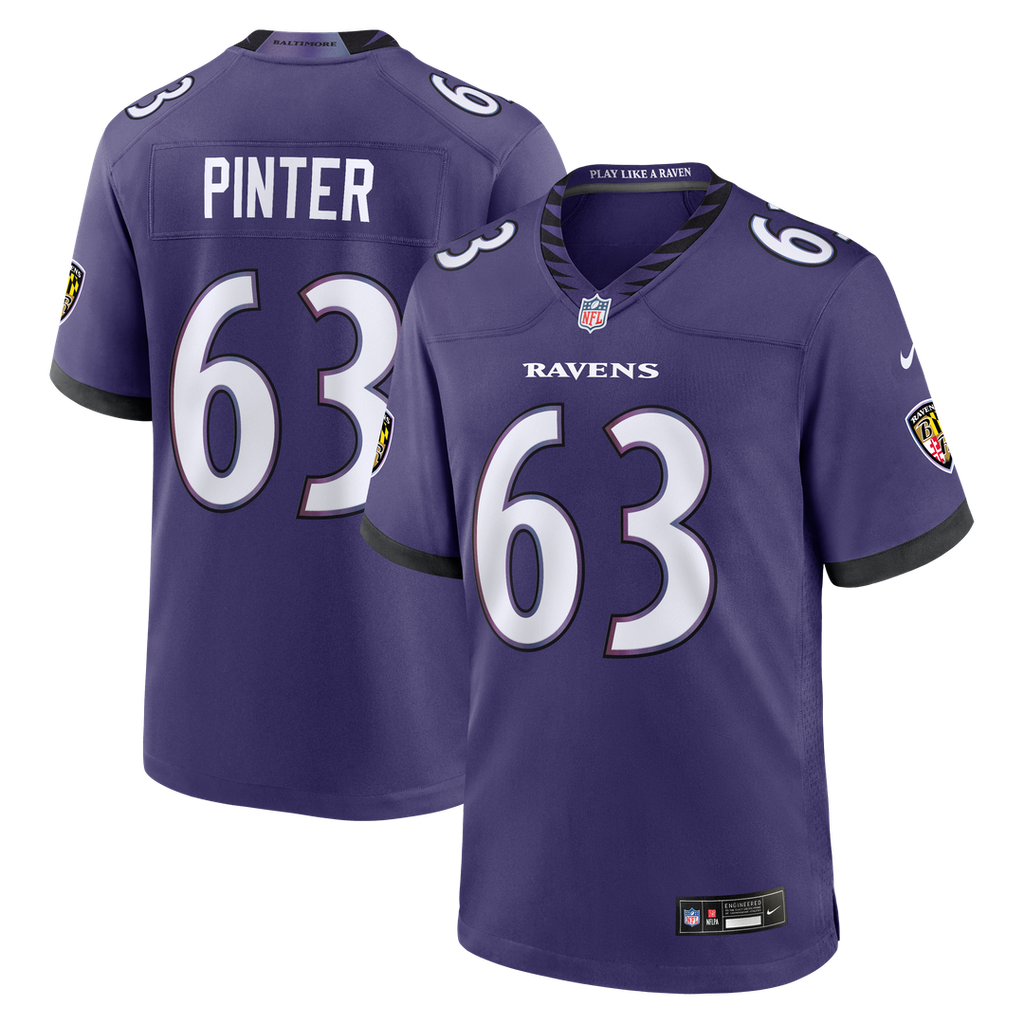 Danny Pinter Baltimore Ravens Game Jersey - Purple