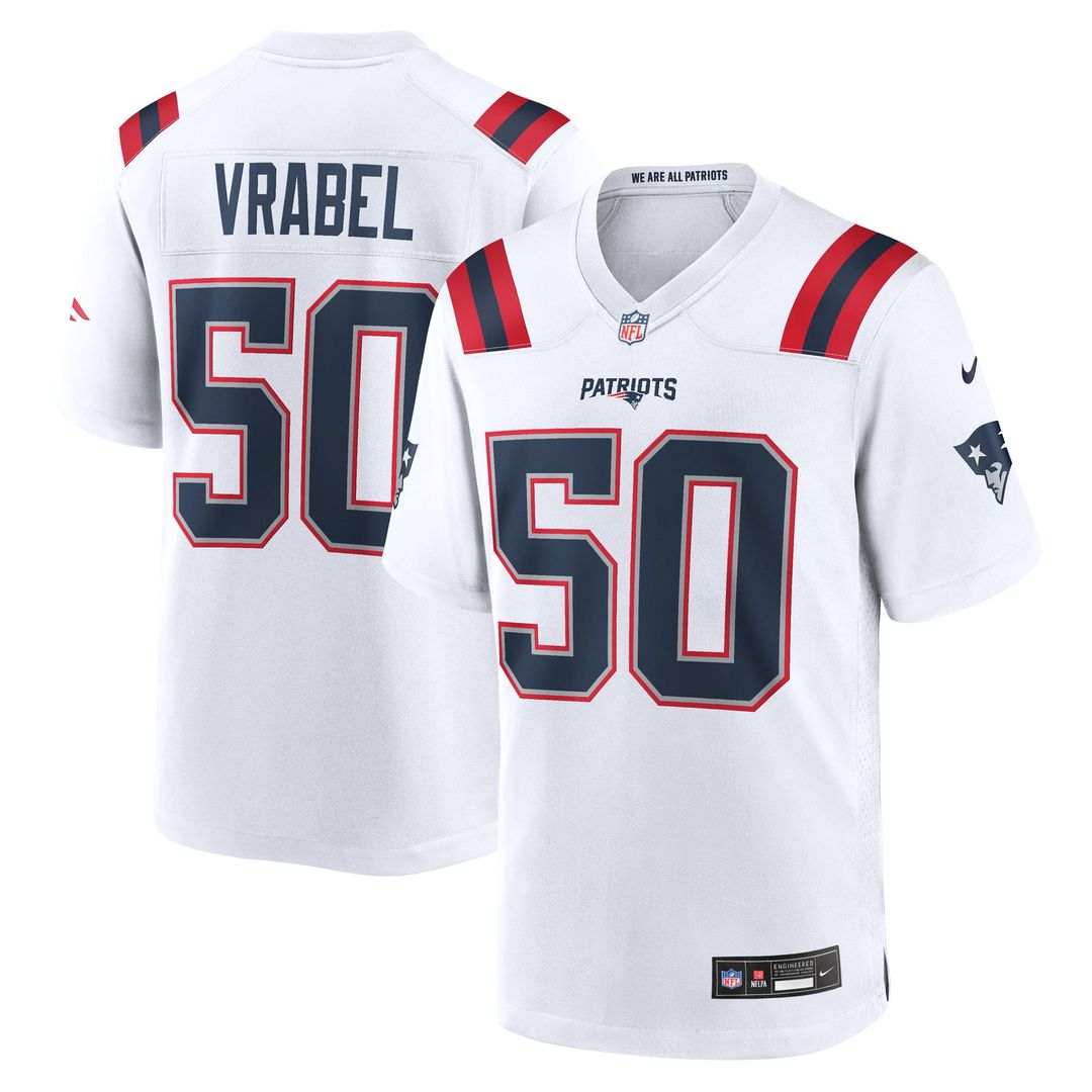 Mike Vrabel New England Patriots Game Jersey - White