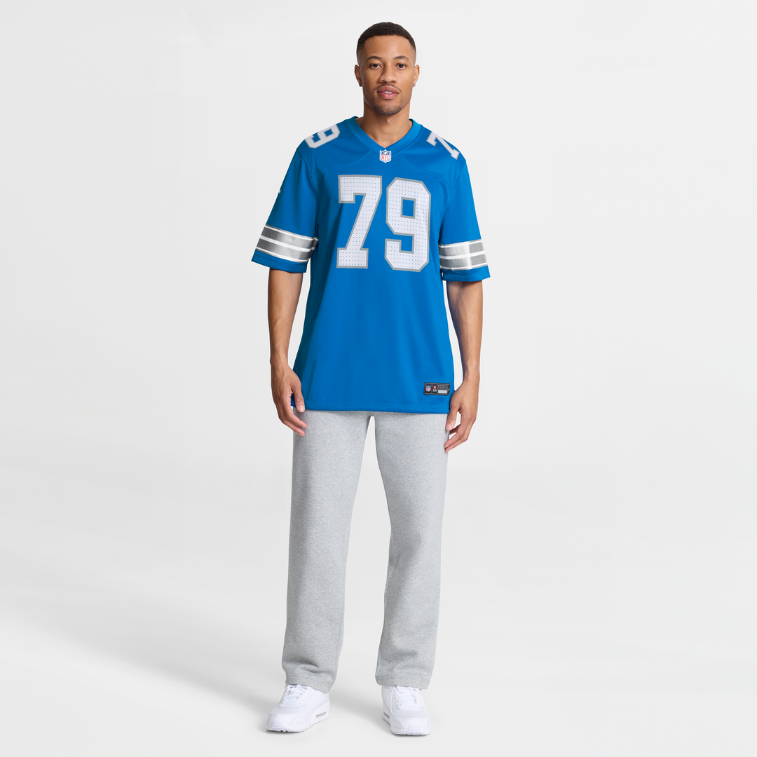 Larry Borom Detroit Lions Game Jersey - Blue