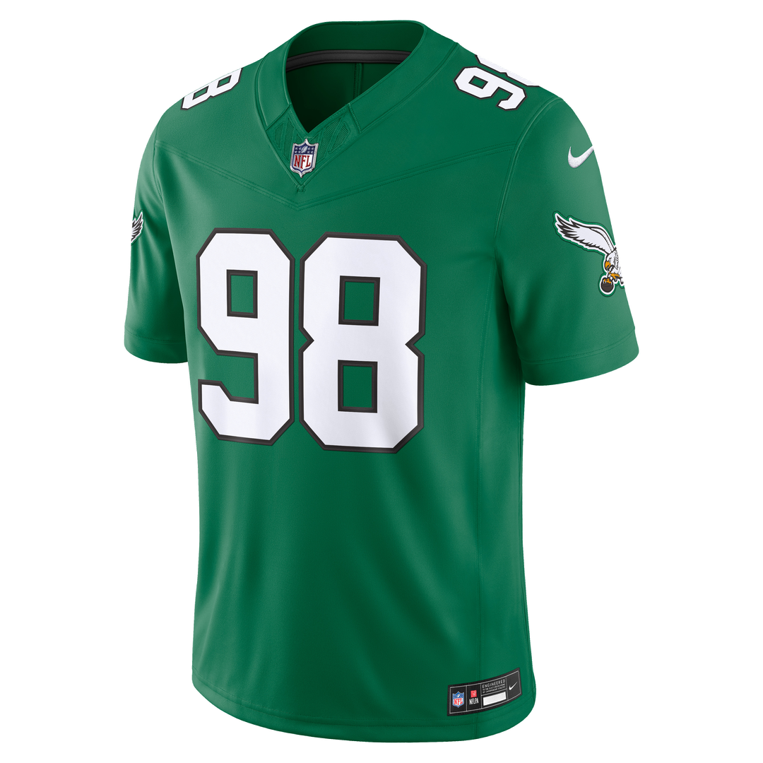 Jalen Carter Philadelphia Eagles Alternate Vapor F.U.S.E. Stitched Limited Jersey - Kelly Green
