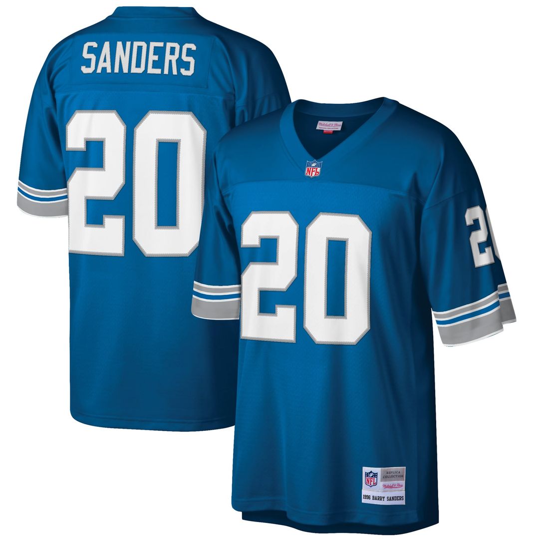 Barry Sanders Detroit Lions Big & Tall 1996 Replica Jersey - Blue