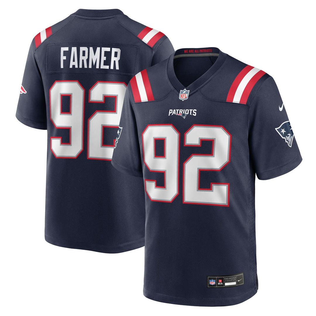 Joshua Farmer New England Patriots Game Jersey - Navy
