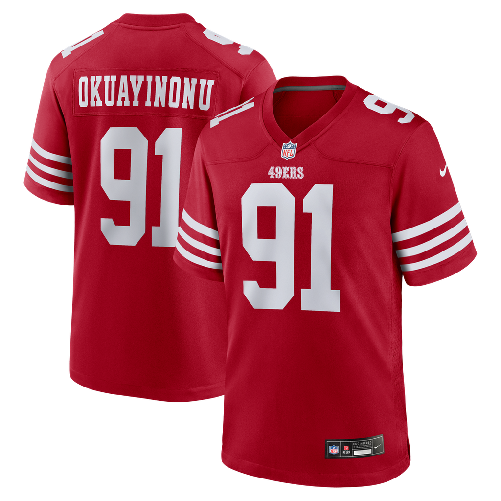 Sam Okuayinonu San Francisco 49ers Game Jersey - Scarlet