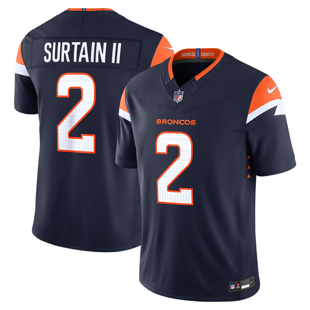 Pat Surtain II Denver Broncos Alternate Vapor F.U.S.E. Stitched Limited Jersey - Navy