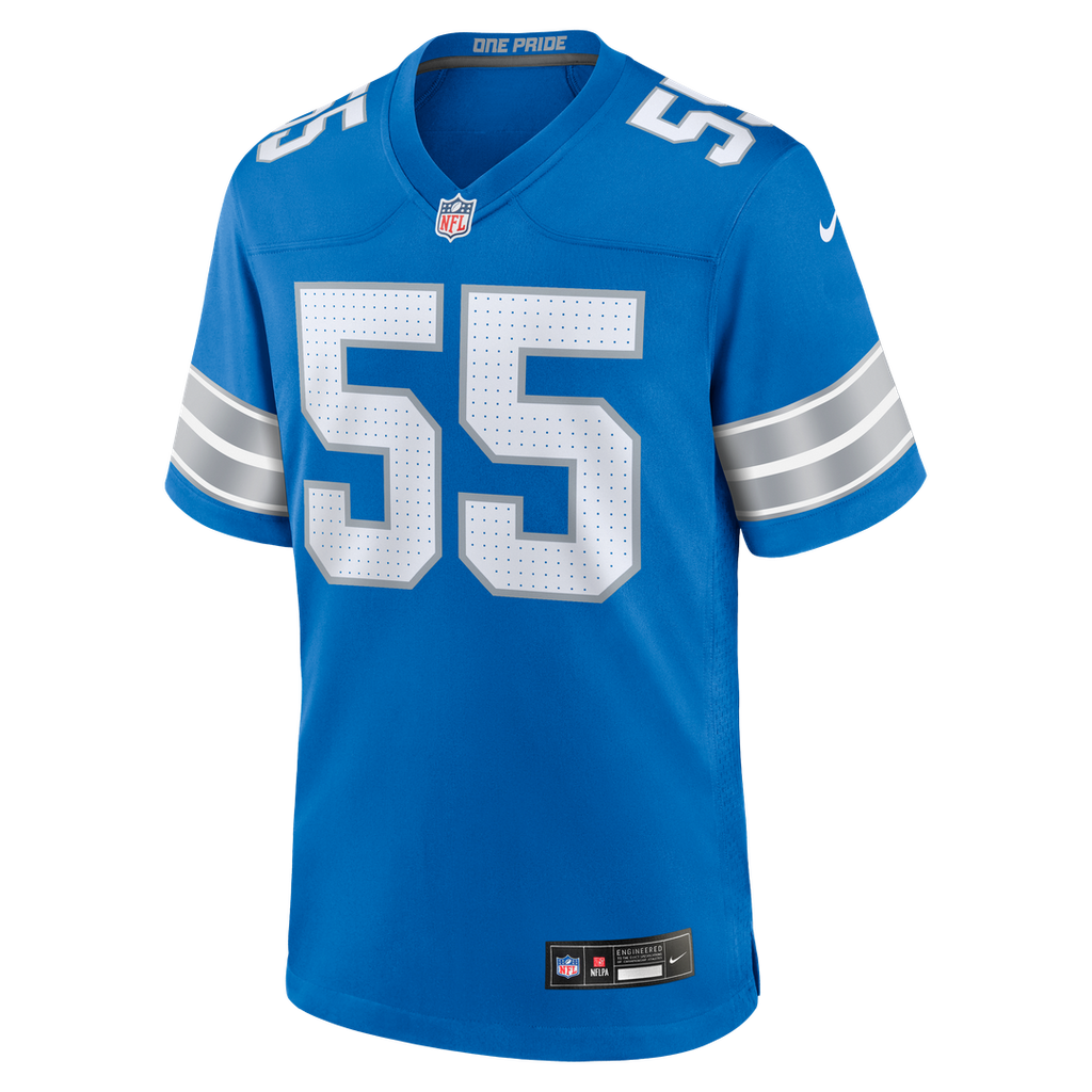 Derrick Barnes Detroit Lions Game Jersey - Blue