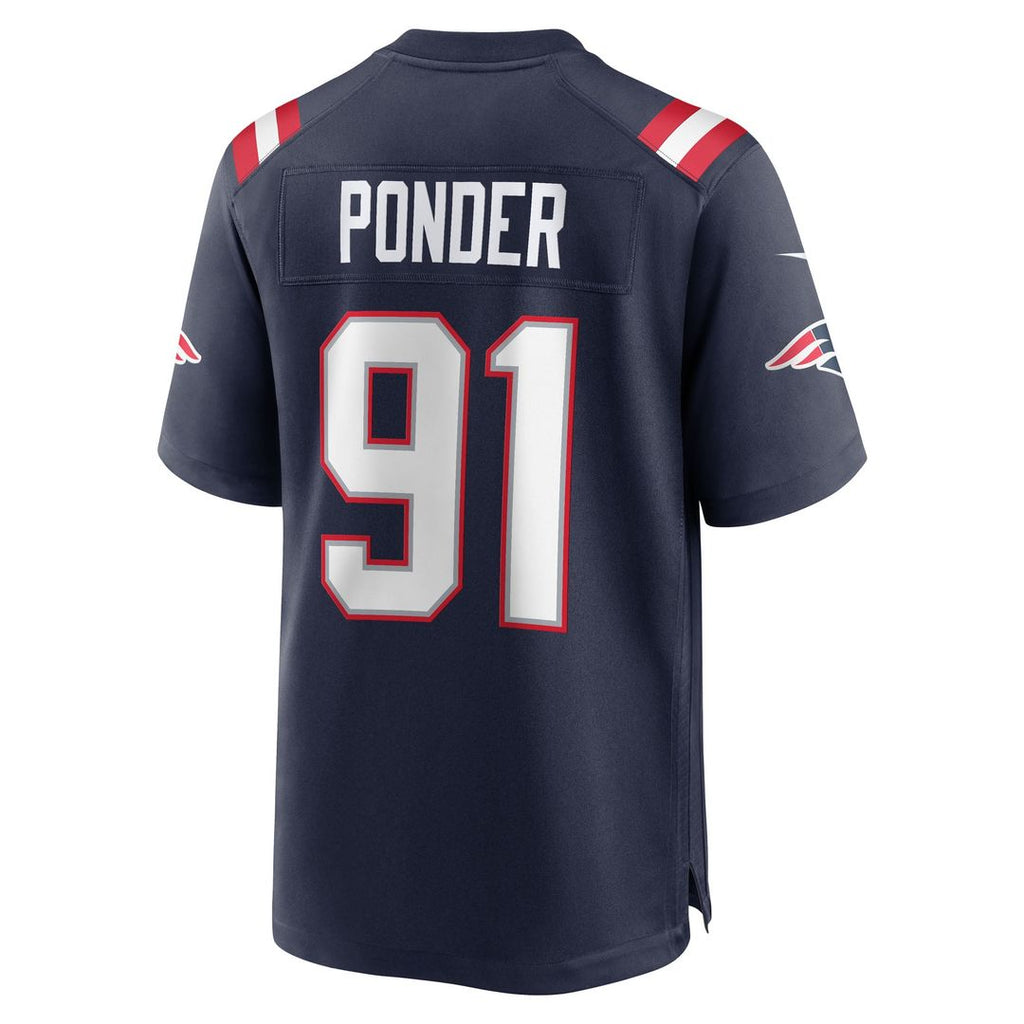 Elijah Ponder New England Patriots Game Jersey - Navy