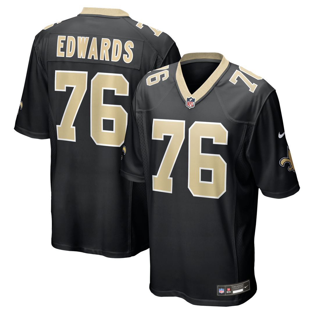 David Edwards New Orleans Saints Game Jersey - Black