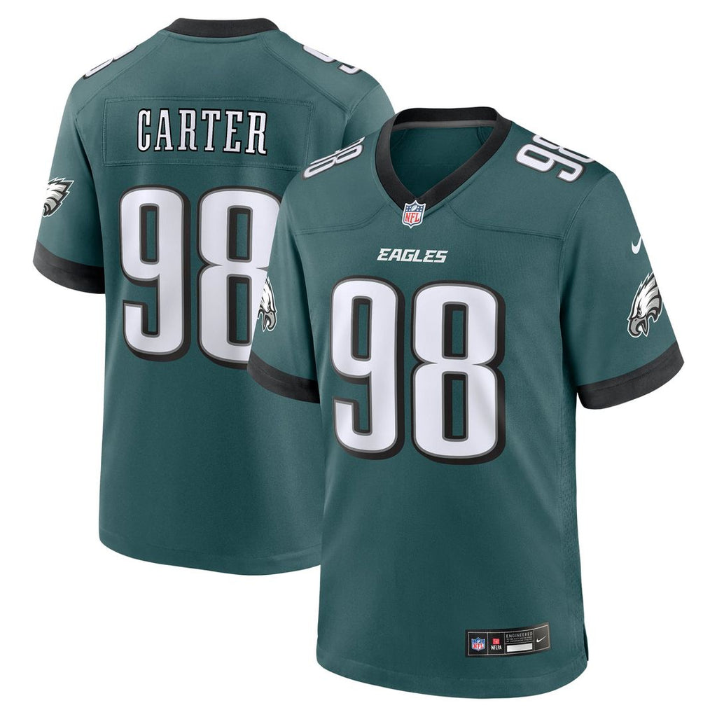 Jalen Carter Philadelphia Eagles Game Jersey - Midnight Green