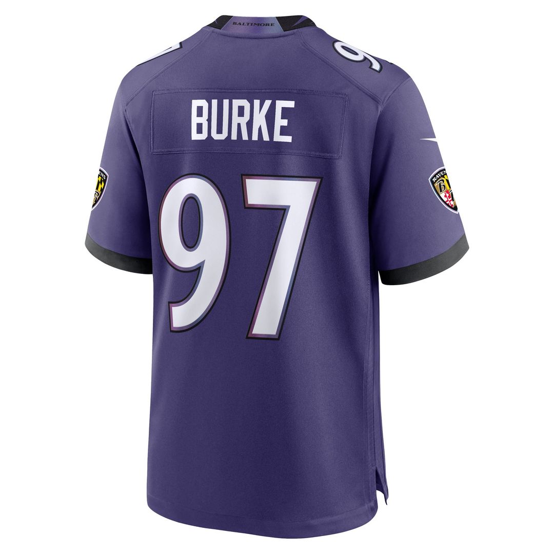 Ethan Burke Baltimore Ravens Game Jersey - Purple