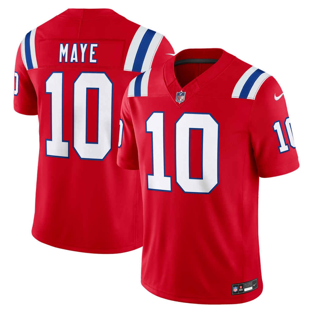 Drake Maye New England Patriots Alternate Vapor F.U.S.E. Stitched Limited Jersey - Red