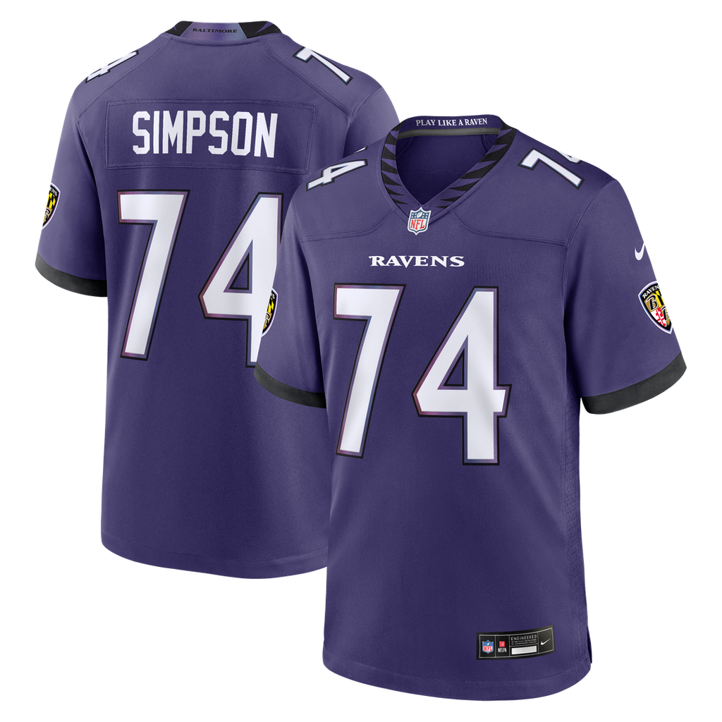 John Simpson Baltimore Ravens Game Jersey - Purple