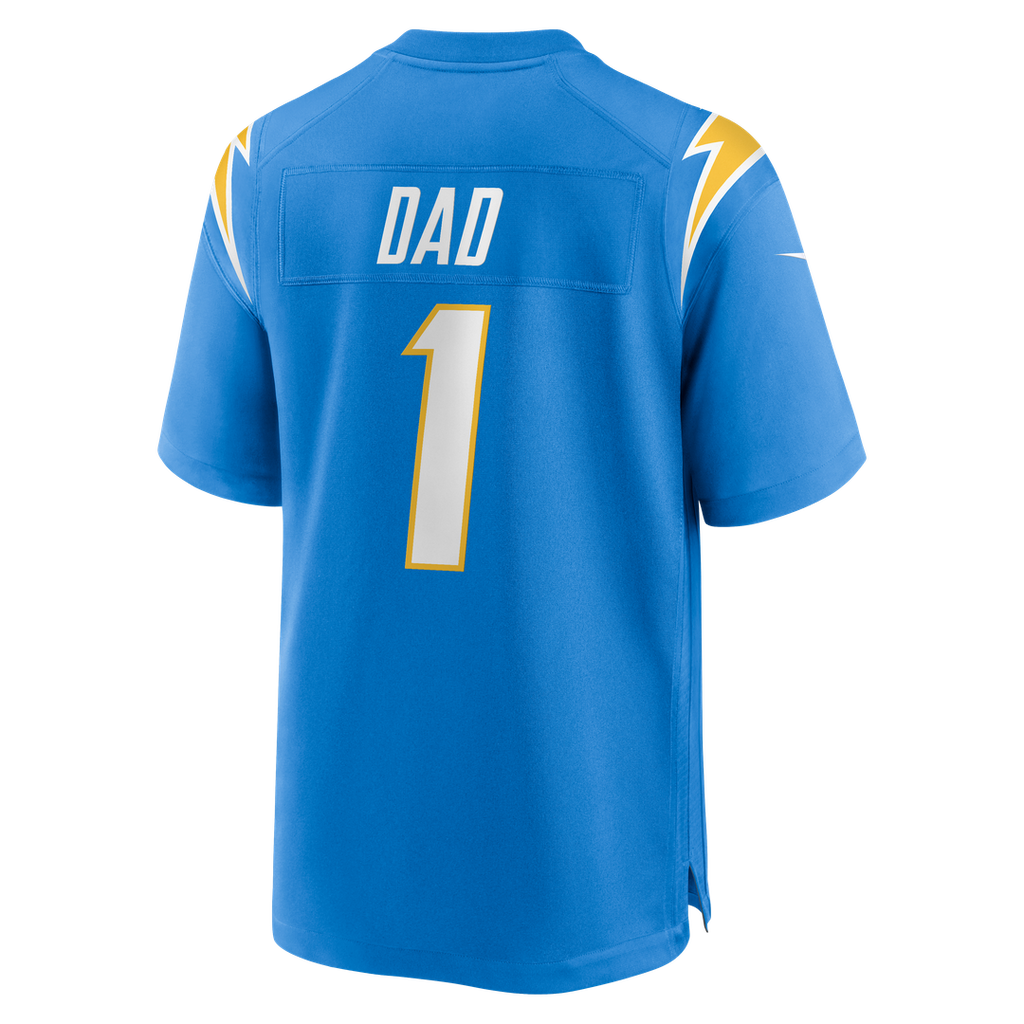 Number 1 Dad Los Angeles Chargers Game Jersey - Powder Blue