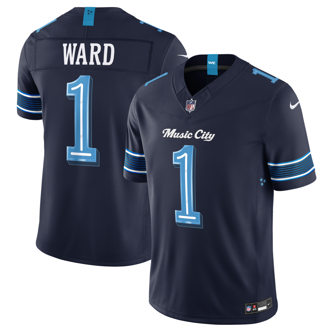 Cameron Ward Tennessee Titans 2026 Rivalries Collection Stitched Limited Jersey - Navy