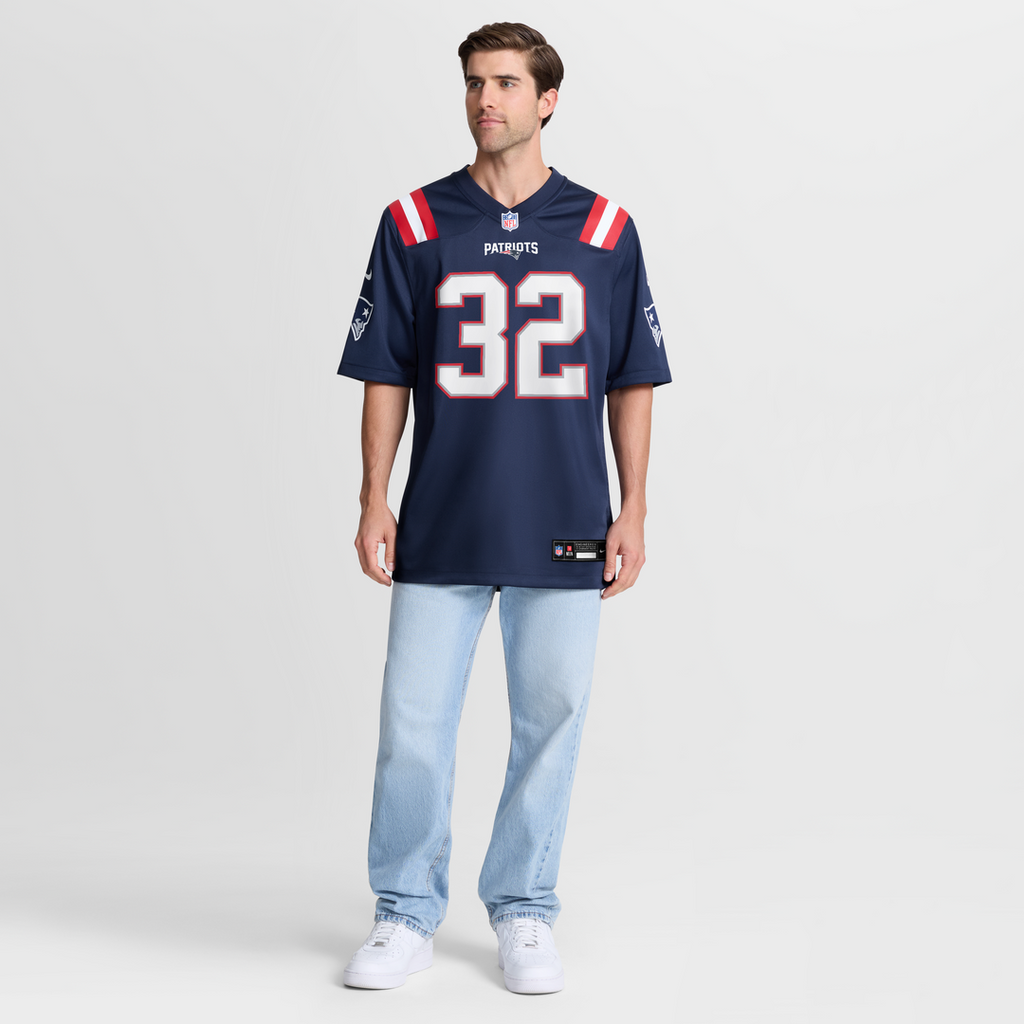 TreVeyon Henderson New England Patriots 2025 NFL Draft Game Jersey - Navy