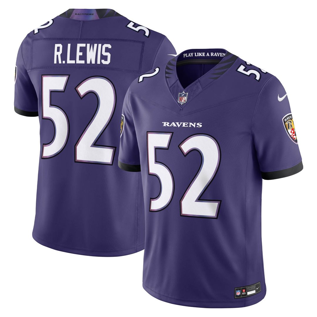 Ray Lewis Baltimore Ravens Vapor F.U.S.E. Stitched Retired Limited Jersey - Purple