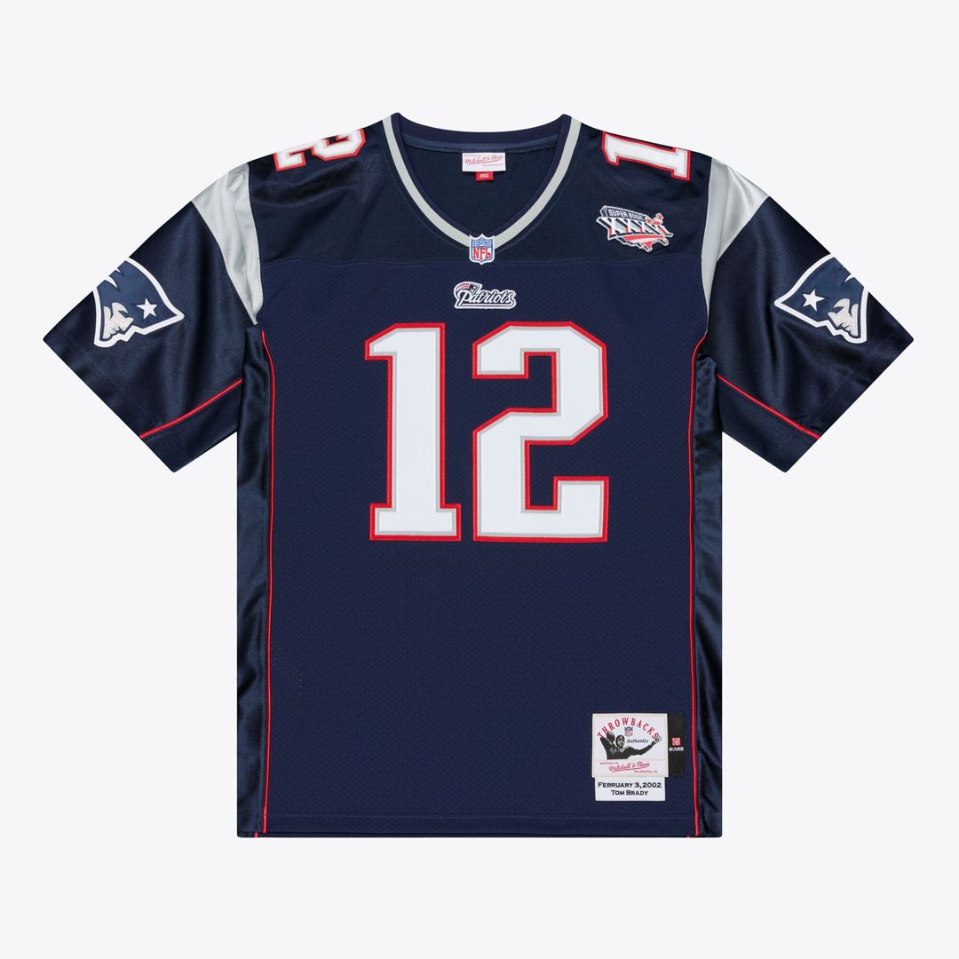 Tom Brady New England Patriots Super Bowl XXXVI Authentic Throwback Jersey - Navy