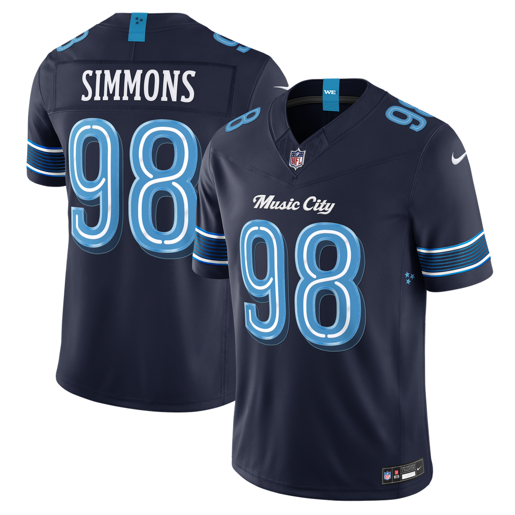 Jeffery Simmons Tennessee Titans 2026 Rivalries Collection Stitched Limited Jersey - Navy