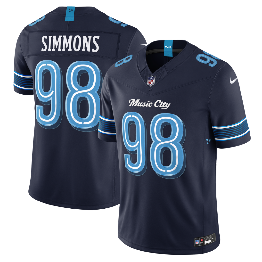 Jeffery Simmons Tennessee Titans 2026 Rivalries Collection Stitched Limited Jersey - Navy