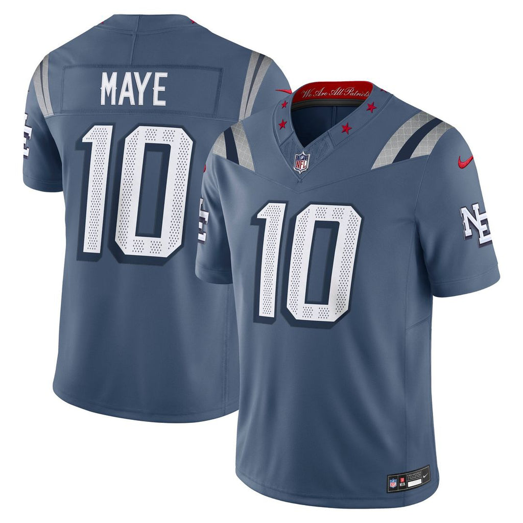 Drake Maye New England Patriots Rivalries Collection Stitched Limited Jersey - Blue