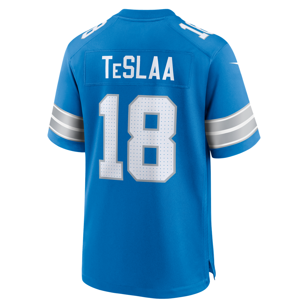 Isaac TeSlaa Detroit Lions Game Jersey - Blue