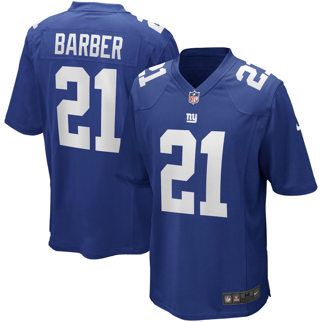 Tiki Barber New York Giants Game Jersey - Royal Blue