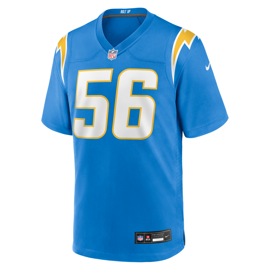 Kanai Mauga Los Angeles Chargers Game Jersey - Powder Blue