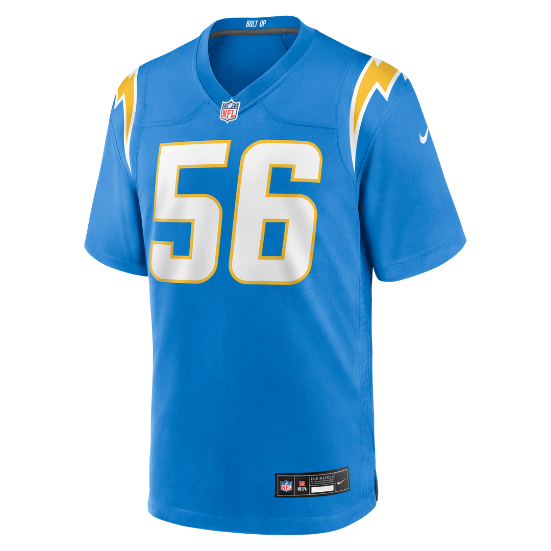 Kanai Mauga Los Angeles Chargers Game Jersey - Powder Blue