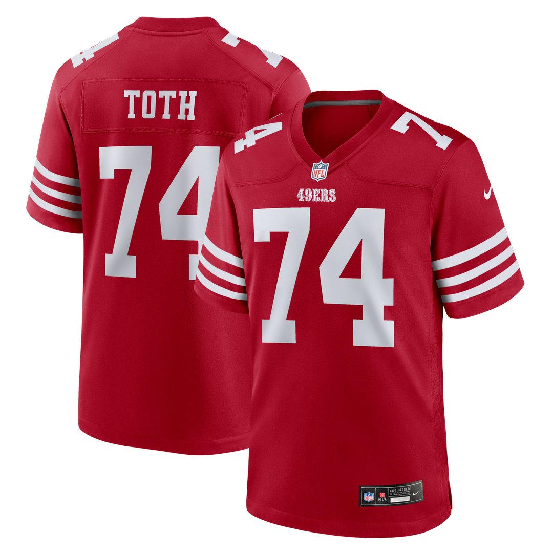 Brett Toth San Francisco 49ers Game Jersey - Scarlet