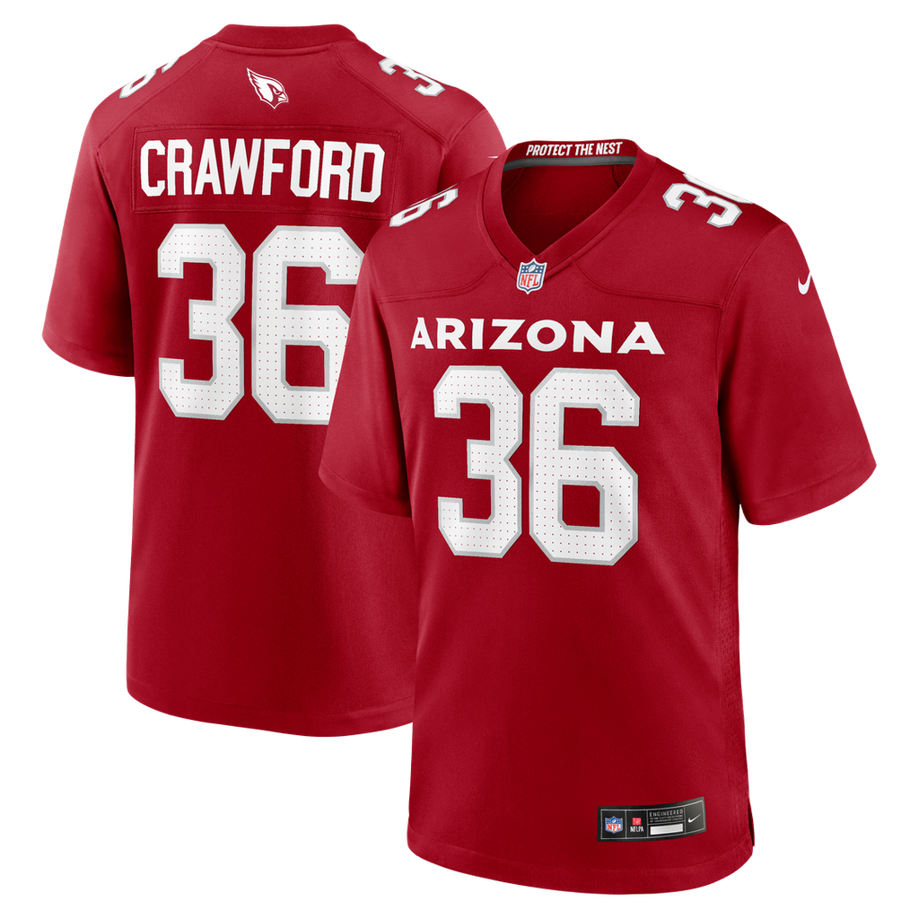 Kitan Crawford Arizona Cardinals Game Jersey - Cardinal