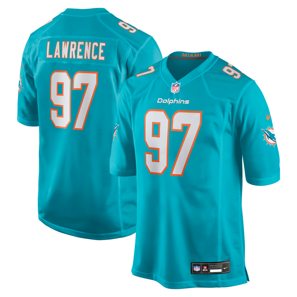 Rashard Lawrence Miami Dolphins Game Jersey - Aqua